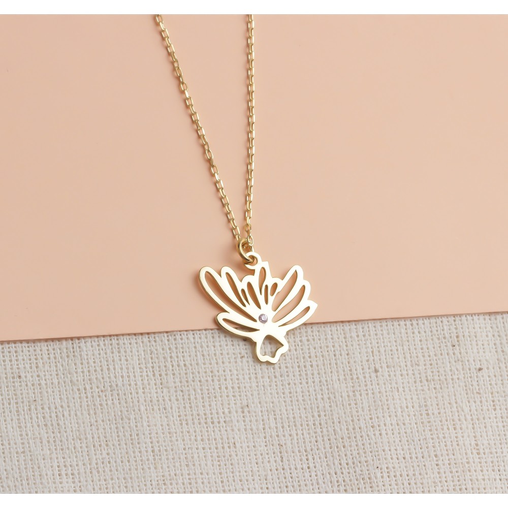 Glorria 925k Sterling Silver Personalized Birth Flower Necklace