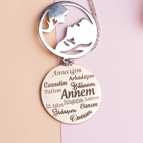 Glorria 925k Sterling Silver Mother Child Necklace Glorria 925k Sterling Silver Mother Child Necklace