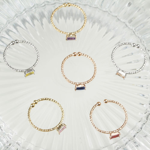 Glorria 925k Sterling Silver Personalized Baguette Birth Stone Ring Glorria 925k Sterling Silver Personalized Baguette Birth Stone Ring