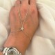 Glorria Sterling Silver Starfish Hand Chain Bracelet