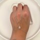 Glorria Sterling Silver Halo Hand Chain Bracelet Glorria Sterling Silver Halo Hand Chain Bracelet