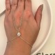 Glorria Sterling Silver Halo Hand Chain Bracelet Glorria Sterling Silver Halo Hand Chain Bracelet