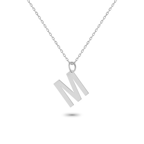 Glorria 925k Sterling Silver Letter M Necklace Glorria 925k Sterling Silver Letter M Necklace