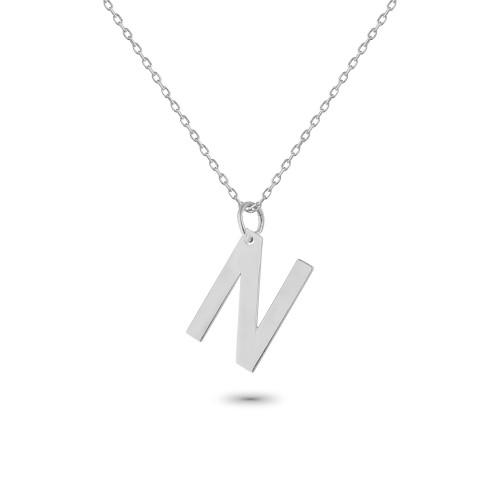 Glorria 925k Sterling Silver Letter N Necklace Glorria 925k Sterling Silver Letter N Necklace