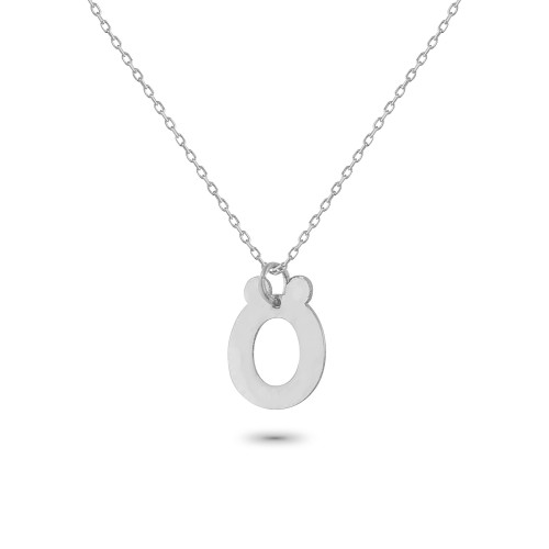 Glorria 925k Sterling Silver Letter Ö Necklace