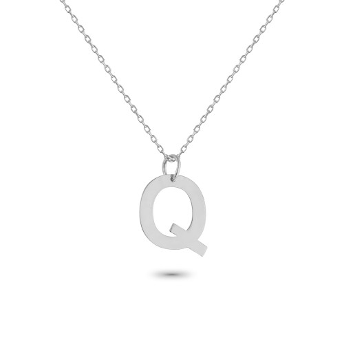 Glorria 925k Sterling Silver Letter Q Necklace Glorria 925k Sterling Silver Letter Q Necklace