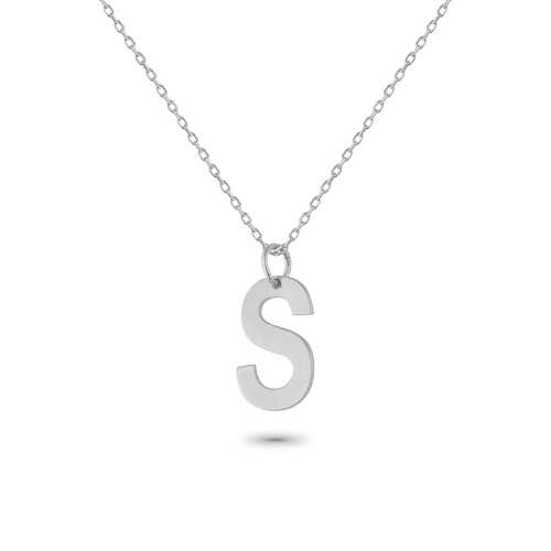 Glorria 925k Sterling Silver Letter S Necklace
