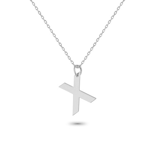 Glorria 925k Sterling Silver Letter X Necklace
