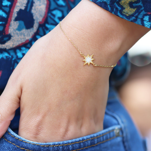 Glorria 925k Sterling Silver Pole Star Bracelet Glorria 925k Sterling Silver Pole Star Bracelet