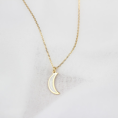 Glorria 925k Sterling Silver Crescent Necklace