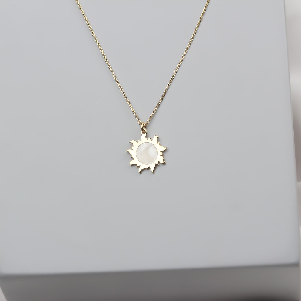 Glorria 925k Sterling Silver Sun Necklace