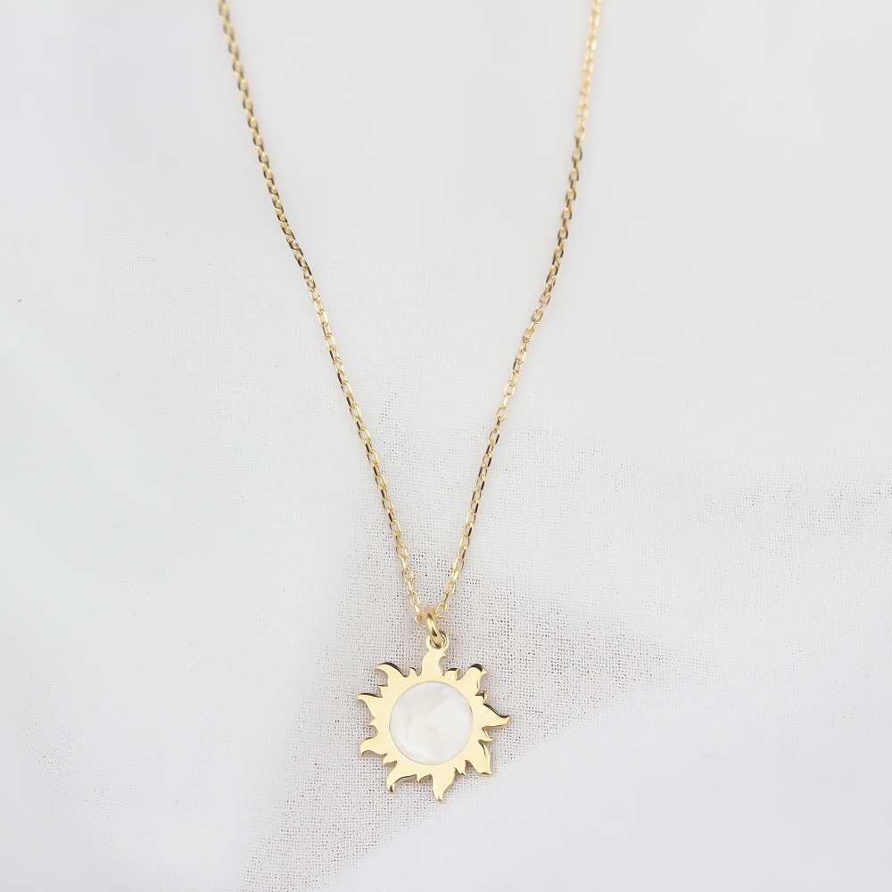 Glorria 925k Sterling Silver Sun Necklace