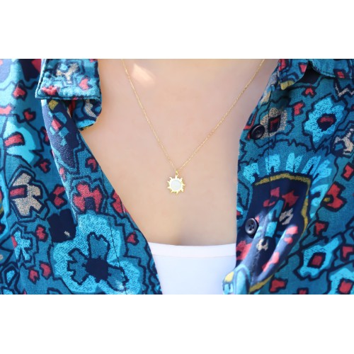 Glorria 925k Sterling Silver Sun Necklace Glorria 925k Sterling Silver Sun Necklace