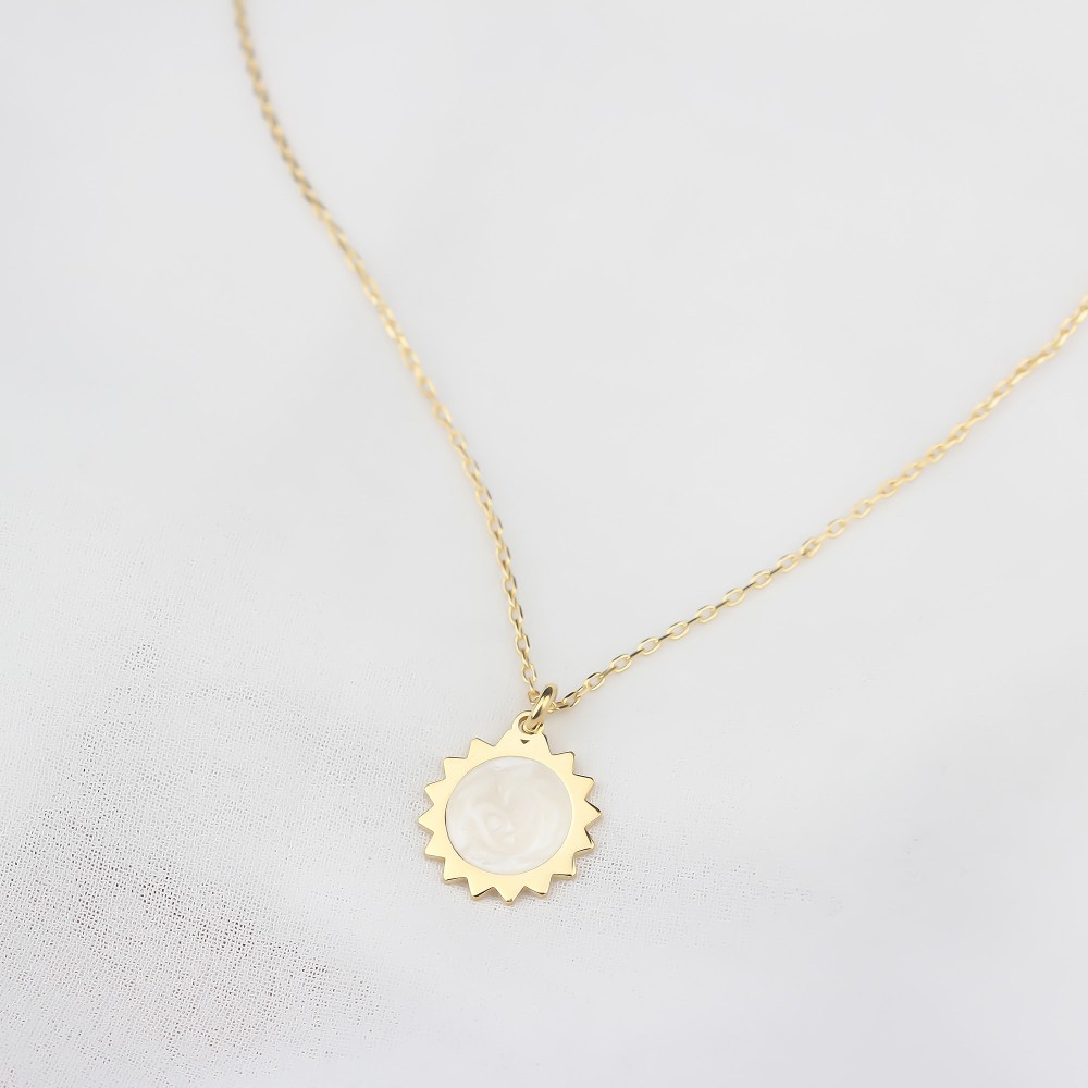 Glorria 925k Sterling Silver Sun Necklace