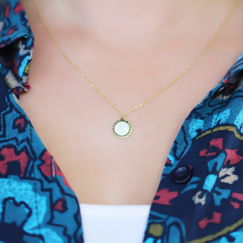 Glorria 925k Sterling Silver Sun Necklace