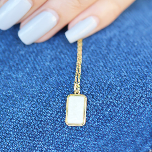 Glorria 925k Sterling Silver Geo Necklace