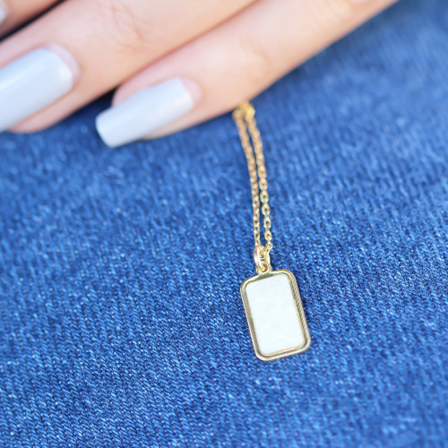 Glorria 925k Sterling Silver Geo Necklace