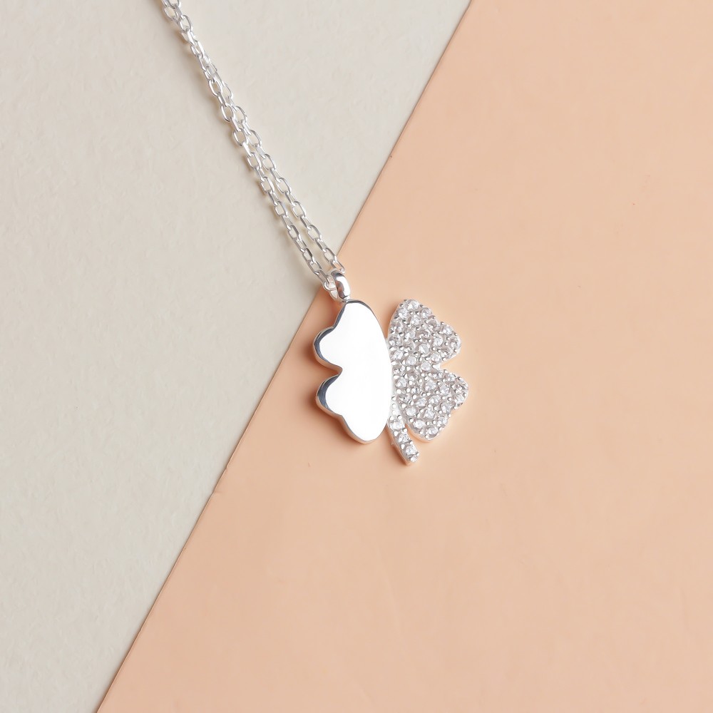 Glorria 925k Sterling Silver Clover Necklace