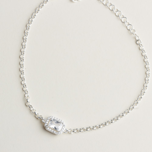Glorria 925k Sterling Silver Baguette Bracelet Glorria 925k Sterling Silver Baguette Bracelet