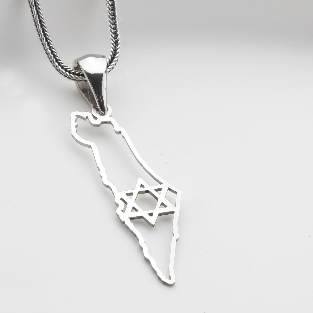 Glorria 925k Sterling Silver Star of David Necklace