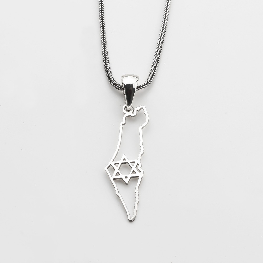 Glorria 925k Sterling Silver Star of David Necklace