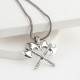 Glorria Sterling Silver Viking Double Axe Necklace