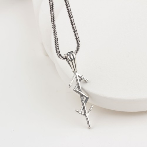 Glorria Sterling Silver Viking Runes Necklace