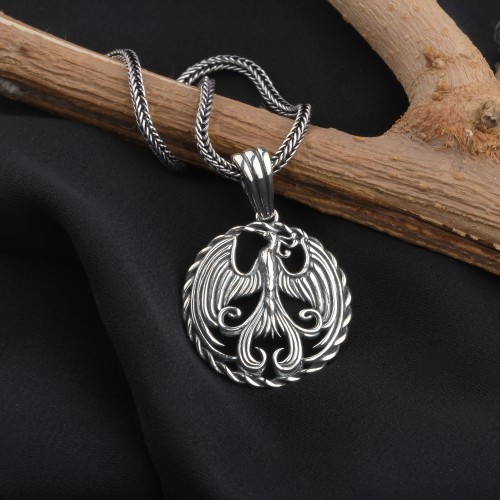 Glorria Sterling Silver Phoenix Necklace