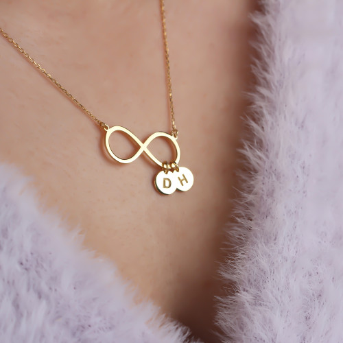 Glorria 925k Sterling Silver Letter Infinity Necklace Glorria 925k Sterling Silver Letter Infinity Necklace