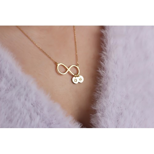 Glorria 925k Sterling Silver Letter Infinity Necklace Glorria 925k Sterling Silver Letter Infinity Necklace