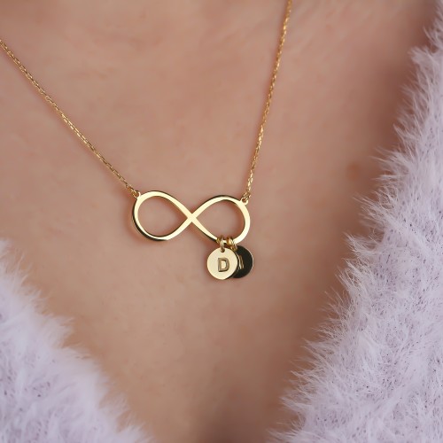 Glorria 925k Sterling Silver Letter Infinity Necklace