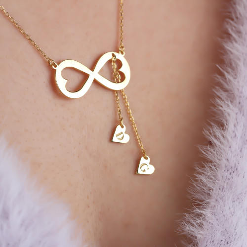 Glorria 925k Sterling Silver Letter Infinity Necklace Glorria 925k Sterling Silver Letter Infinity Necklace