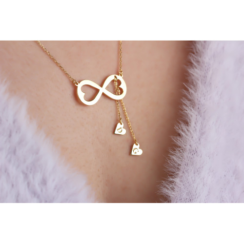 Glorria 925k Sterling Silver Letter Infinity Necklace Glorria 925k Sterling Silver Letter Infinity Necklace