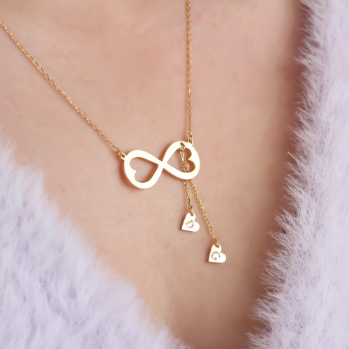 Glorria 925k Sterling Silver Letter Infinity Necklace