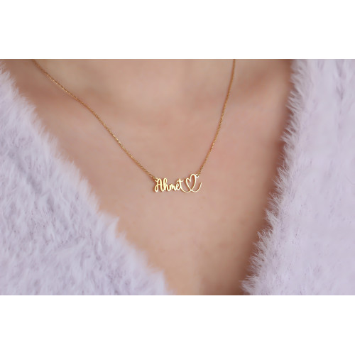 Glorria 925k Sterling Silver Personalized Name Heart Necklace Glorria 925k Sterling Silver Personalized Name Heart Necklace