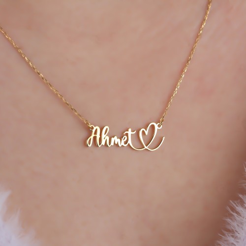 Glorria 925k Sterling Silver Personalized Name Heart Necklace