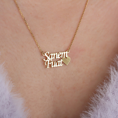 Glorria 925k Sterling Silver Personalized Name Heart Necklace