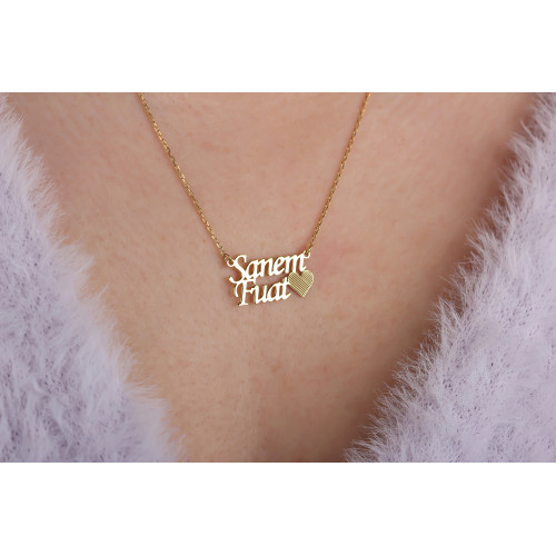 Glorria 925k Sterling Silver Personalized Name Heart Necklace