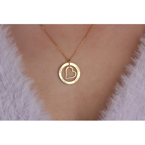 Glorria 925k Sterling Silver Personalized Name Heart Necklace Glorria 925k Sterling Silver Personalized Name Heart Necklace