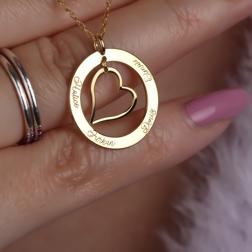 Glorria 925k Sterling Silver Personalized Name Heart Necklace