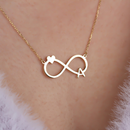 Glorria 925k Sterling Silver Letter Infinity Necklace