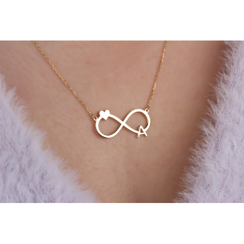Glorria 925k Sterling Silver Letter Infinity Necklace Glorria 925k Sterling Silver Letter Infinity Necklace