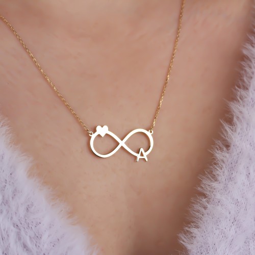 Glorria 925k Sterling Silver Letter Infinity Necklace