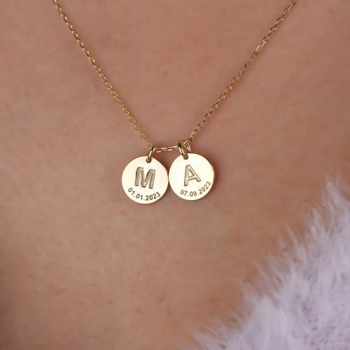 Glorria 925k Sterling Silver Personalized Plate Necklace Glorria 925k Sterling Silver Personalized Plate Necklace