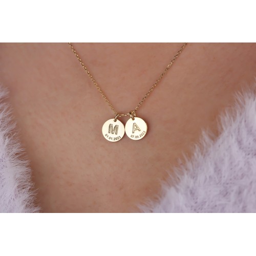 Glorria 925k Sterling Silver Personalized Plate Necklace Glorria 925k Sterling Silver Personalized Plate Necklace