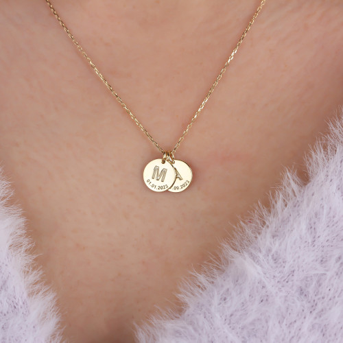 Glorria 925k Sterling Silver Personalized Plate Necklace