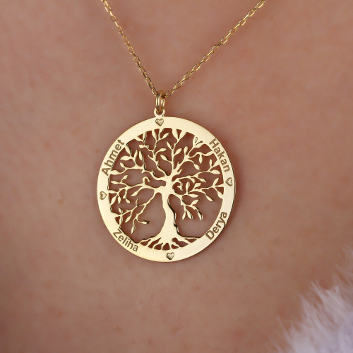 Glorria 925k Sterling Silver Personalized Name Tree of Life Necklace Glorria 925k Sterling Silver Personalized Name Tree of Life Necklace
