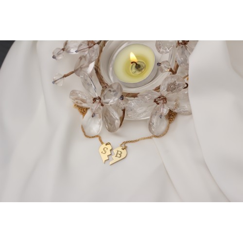 Glorria 925k Sterling Silver Personalized Right Puzzle Heart Necklace Glorria 925k Sterling Silver Personalized Right Puzzle Heart Necklace