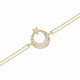 Glorria 14k Solid Gold Crescent And Star Bracelet