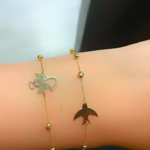 Glorria 14k Solid Gold Dorika Phoenix Bilekik Glorria 14k Solid Gold Dorika Phoenix Bilekik